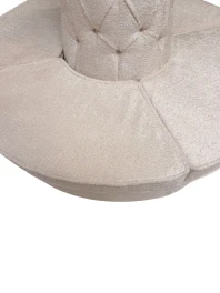 Hollywood Regency Round Banquet Settee Tufted Lobby Sofa in Bouclé, 1980s